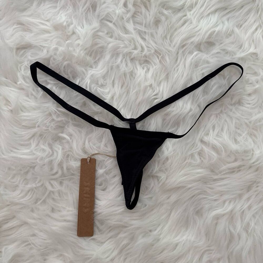 Skims Fits Everybody Micro Thong Onyx Size Small